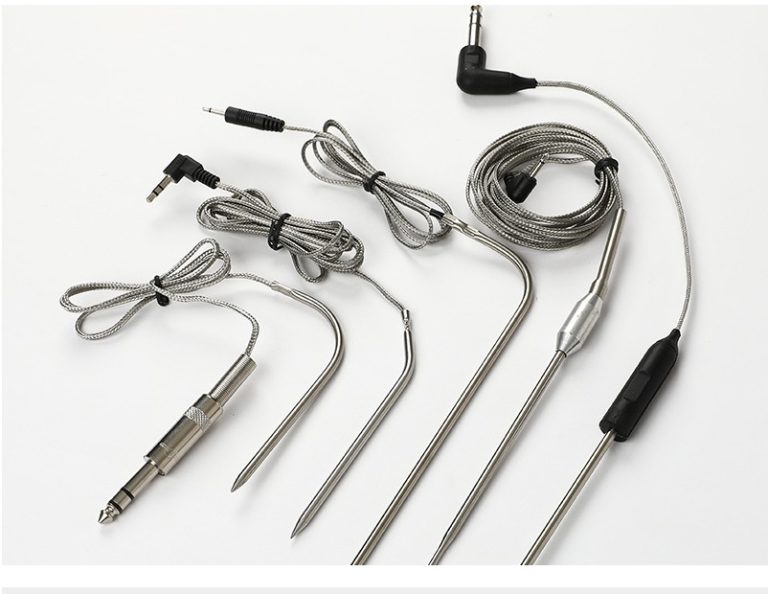 Grill thermometer probe for pellet grills and BBQ smokers